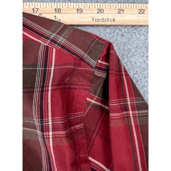Dockers Men'x XL 17/17 1/2 Red Plaid Button Down Shirt Long Sleeves - Picture 4 of 10